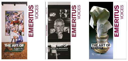 Emeritus Voices Journal archive covers.